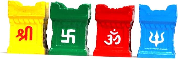 Tulsi Clay Diya Diwali Dia for Tulsi Plant Puja Pooja Multi Colored Terracotta Earthen Vilakku Oil Lamp Diyas Natural Mitti Deepawali | AE000242-01 (1.4 inch)