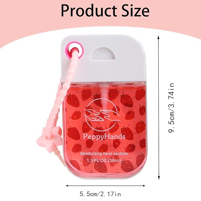 PeppyHands Hand Sanitizer, Hand Sanitizer Spray, Hydrating Spray for Hand, Portable Sanitizer spray Set for Travel Size, 500-Sprays Each Multi-Flavor (4(Pcs).)