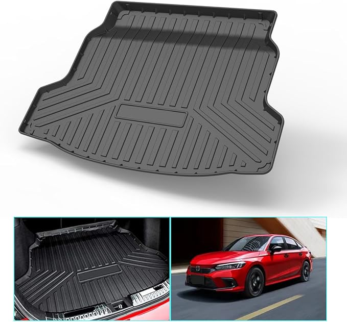 Civic Hatchback Cargo Mat - Compatible with 2017-2021 Models,All Weather Rear Cargo Liners Trunk Tray Floor mats,3D Tech Waterproof Durable Odorless,Non Sport/Sport Touring/SI/ST/Type R Model