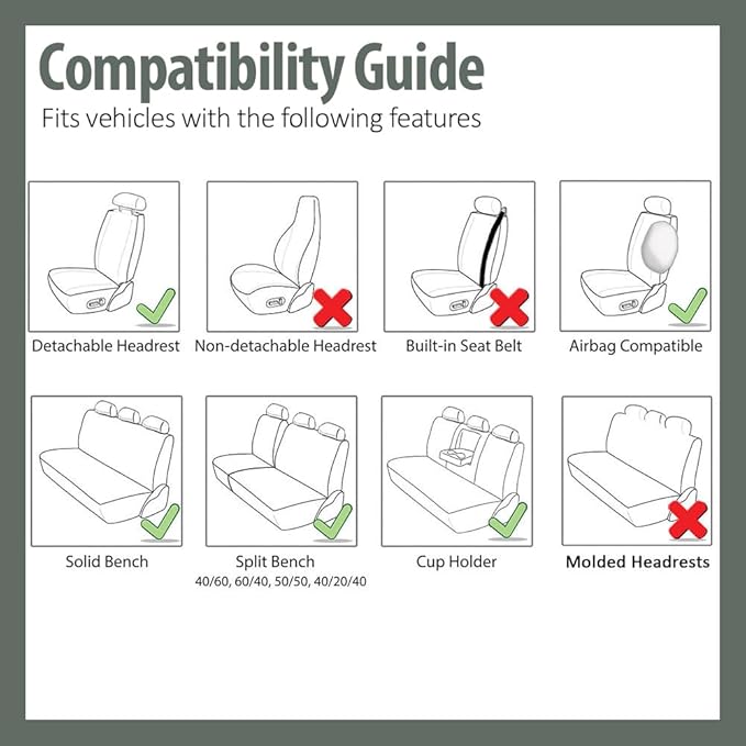 FH Group Automotive Car Seat Covers Rear Set Premium 3D Air Mesh Seat Covers, Airbag Compatible and Split Bench Cover Universal Fit Interior Accessories for Cars Trucks and SUVs - Orange