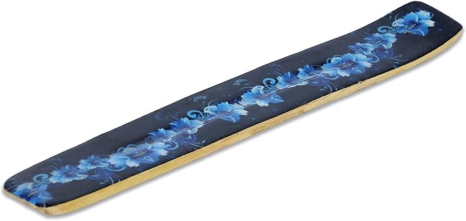 Bless-International Traditional-Handmade-Burner Wooden-Incense-Stick-Holder Ash-Catcher-Stand for-Aromatherapy-Meditation-Yoga (Meditation Time) 10 Inches, Pack of 1