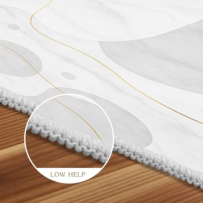 Minimalist Marble Rug - 2x3 Rug, Abstract Marble Bath Rugs, Modern Luxury Doormat, Washable & Non Slip Small Rugs Home Decor