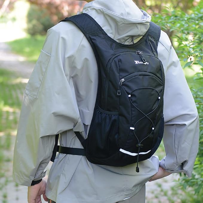 YAPJEB Hiking Hydration Vest Backpack 18L Lightweight with 2L Water Pack Bladder Daypack for Men Women Cycling, Running, Hiking and Biking (03 Black 18L + 2L Bladder)