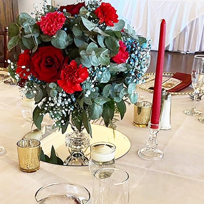 10 Pack Round Mirrors for Centerpieces, 6" Small Circle Mirror Centerpieces for Tables, Mirror Tiles for Wall Table Wedding Centerpieces Mirror Plates for Candle Wedding Decorations (6inch/15cm)