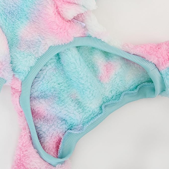 XPUDAC Dog Sweater, Dog Winter Clothes for Small Medium Dogs Girl Boy Fleece Doggy Pajamas for Winter Christmas, Tie-Dye03, Small
