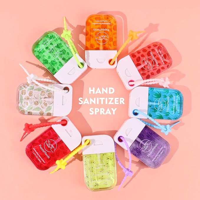 PeppyHands Hand Sanitizer, Hand Sanitizer Spray, Hydrating Spray for Hand, Portable Sanitizer spray Set for Travel Size, 500-Sprays Each Multi-Flavor (4Pcs.)