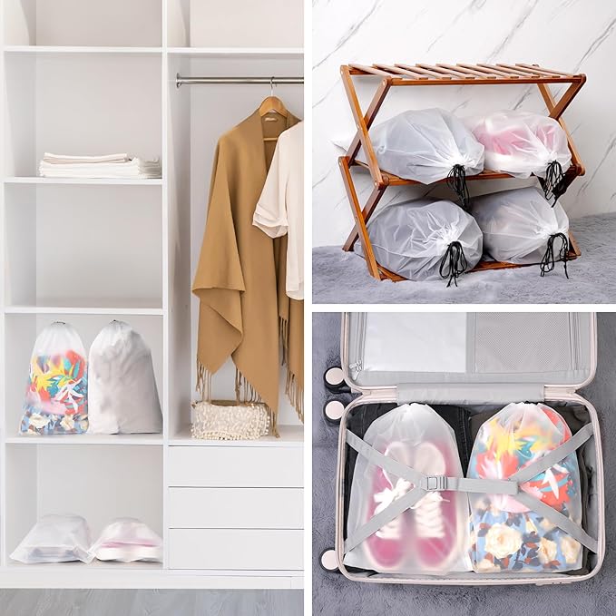 10 Pack Shoe Bags for Travel,11.8in X 15.7in,Protable shoe bags for storage with rope,large drawstring bags,Shoes Storage Organizers Pouch with Rope for Men and Women