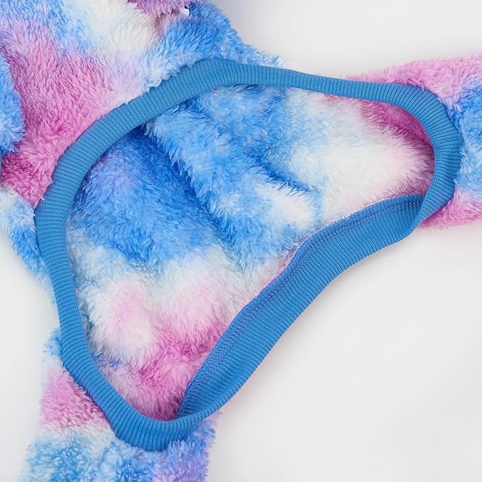 XPUDAC Dog Sweater, Dog Winter Clothes for Small Medium Dogs Girl Boy Fleece Doggy Pajamas for Winter Christmas, Tie-Dye01, Large