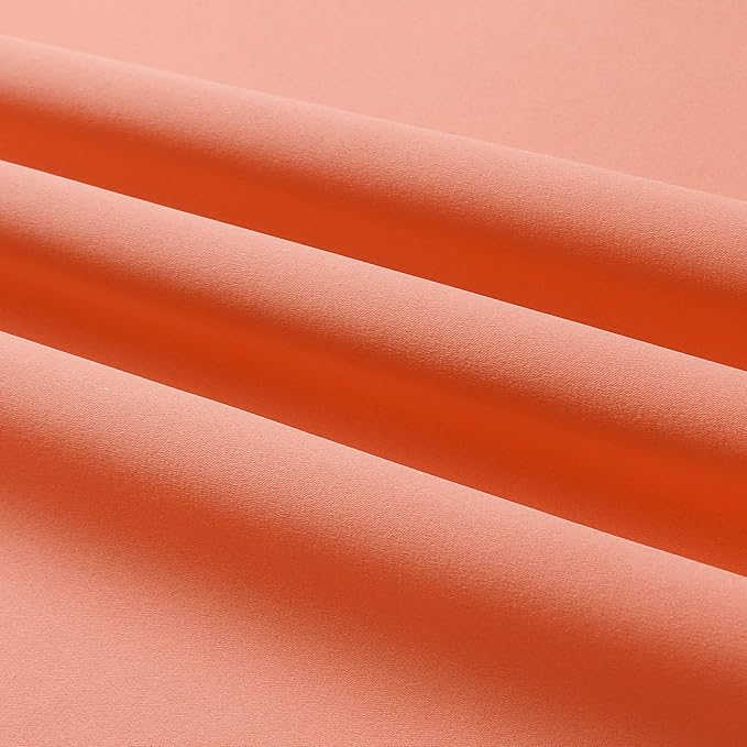 DUALIFE Light Peach Coral Colored Curtains 63 Inches Long 2 Panels Set Thermal Insulated Grommet Room Darkening Curtain Panels for Girls Bedroom 42 W x 63 L Inch Orange Coral