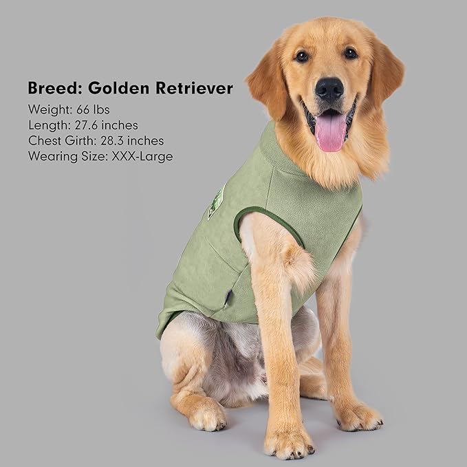 cyeollo Dog Sweaters for Medium Dogs, Turtleneck Stretchy Pullover Fleece Dog Jacket, Warm Lightweight Coat Winter Pet Clothes, Green XL
