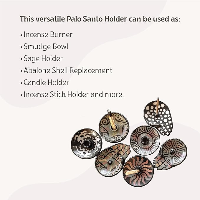 Luna Sundara Authentic Peru Pottery Palo Santo Stick Holder and Incense Holder with 5 Palo Santo Sticks Handmade Ceramic Smudge Bowl Sage Holder Green Gift Set