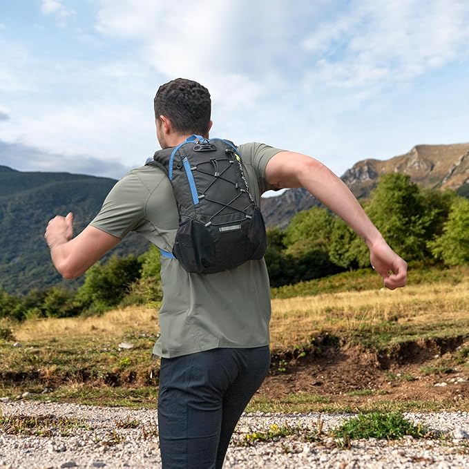 Lightweight Hydration Backpack, Running Backpack with 2L Water Bladder, Hydro Water Daypack for Cycling Hiking Rave for Men Women