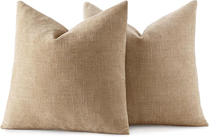 MIULEE Pack of 2 Decorative Throw Pillow Covers Soft Chenille Euro Throw Pillows Solid Textured Cushion Covers for Bed Couch Sofa Bedroom Living Room 24x24 Inch,Starfish