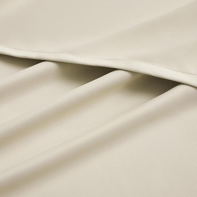 DUALIFE 96 Inch Length Cream Beige Curtains Blackout Window Drapes for Bedroom Thermal Insulated Room Darkening Curtains 2 Panels for Living Room,Grommet Top 42x96 Inches Long Buttercream