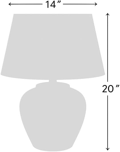 Nourison Home 20" Rustic Terracotta Ceramic Pot Table Lamp for Bedroom, Living Room, Console, Entryway