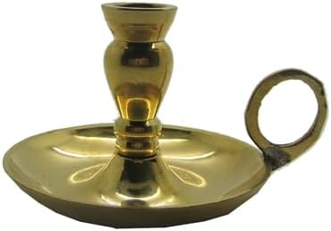 Brass Candle Holder with Ring Handle, Small, 2 Inches Tall, 2.5 Inches Wide