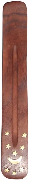 Yajna Traditional-Handmade-Burner Wooden-Incense-Stick-Strip-Holder Ash-Catcher-Stand for-Aromatherapy-Meditation-Yoga (Incense Holder 10 inch(1 pcs)