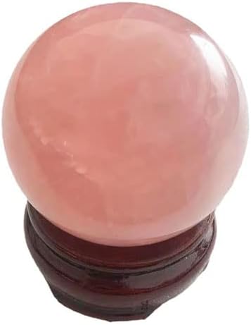 Natural Rose Quartz Healing Crystal Gemstone Sphere Ball for Reiki Balancing Meditation Energy Home and Office Decoration (6.5-7cm, Rose Quartz)