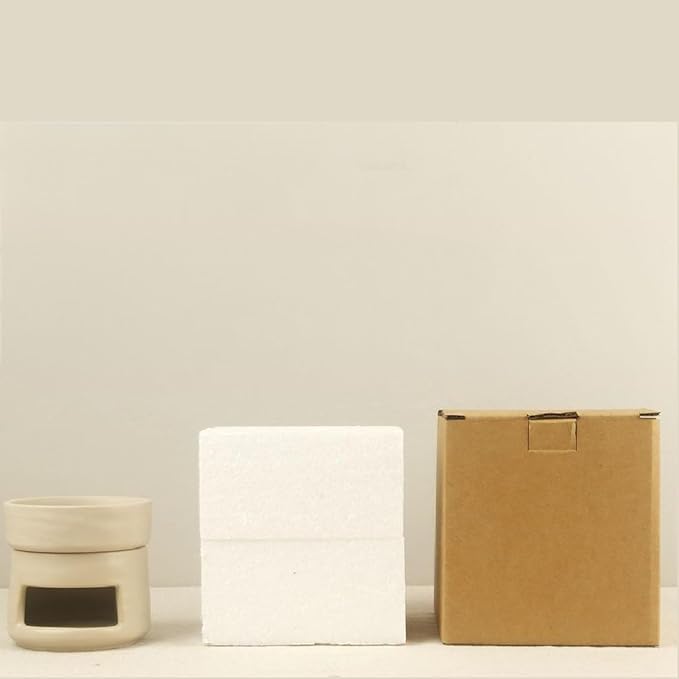Ceramic Essential Oil Burner Tealight Candle Holder Decorative Aroma Diffuser Separable Brown