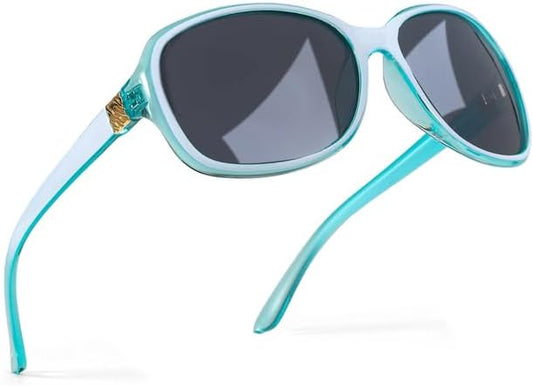 SIPHEW Polarized Sunglasses for Women | Vintage Square Sunglasses w UV400 Protection | Womens Wraparound Shade
