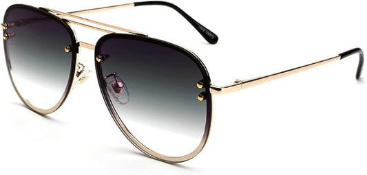 Trendy Oversized Aviator Sunglasses for Women 2025, Cute Retro Aviator Sun Glasses UV Protection Big Shades VF2203