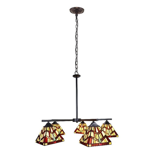 Chloe Lighting 5-Light Chandelier Tiffany-Style Blackish Bronze 30in Wide Multicolor Glass Model CH3T523BM30-EE5