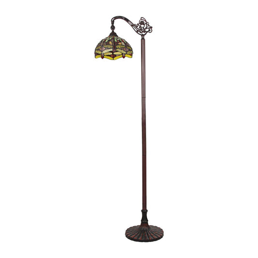 Chloe Lighting Empress Dragonfly Floor Lamp Tiffany-Style 1 Light 11in Wide Multicolor CH3T471RD11-RF1