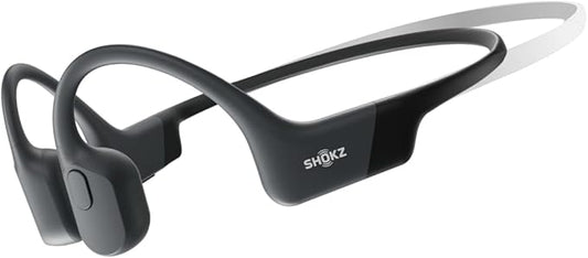 SHOKZ OpenRun Mini with USB-C Charging-Bone Conduction Headphones, Open-Ear Bluetooth Wireless Sport Headphones for Running & Workout, Sweat Resistant, Long 8H Playtime, Mic, with Hair Band - Black