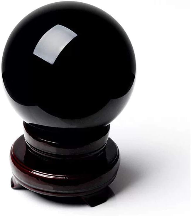 Natural Black Obsidian Healing Crystal Gemstone Sphere Ball for Reiki Balancing Meditation Energy Home and Office Decoration 70mm 500grams (7cm, Obisdian)