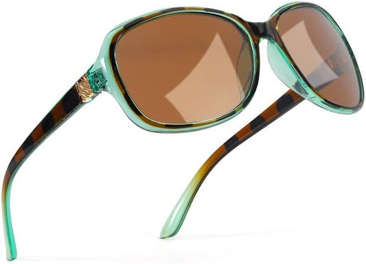 SIPHEW Polarized Sunglasses for Women | Vintage Square Sunglasses w UV400 Protection | Womens Wraparound Shade