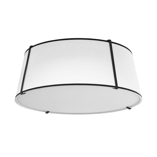 Dainolite Trapezoid Flush Mount 4-Light 400W Fabric Black Model TRA-224FH-BK-WH
