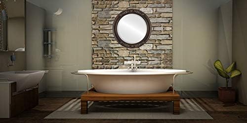 OVALCREST Round Beveled Wall Mirror for Home Decor - Florence Style - Rubbed Bronze - 34x34 Outside Dimensions