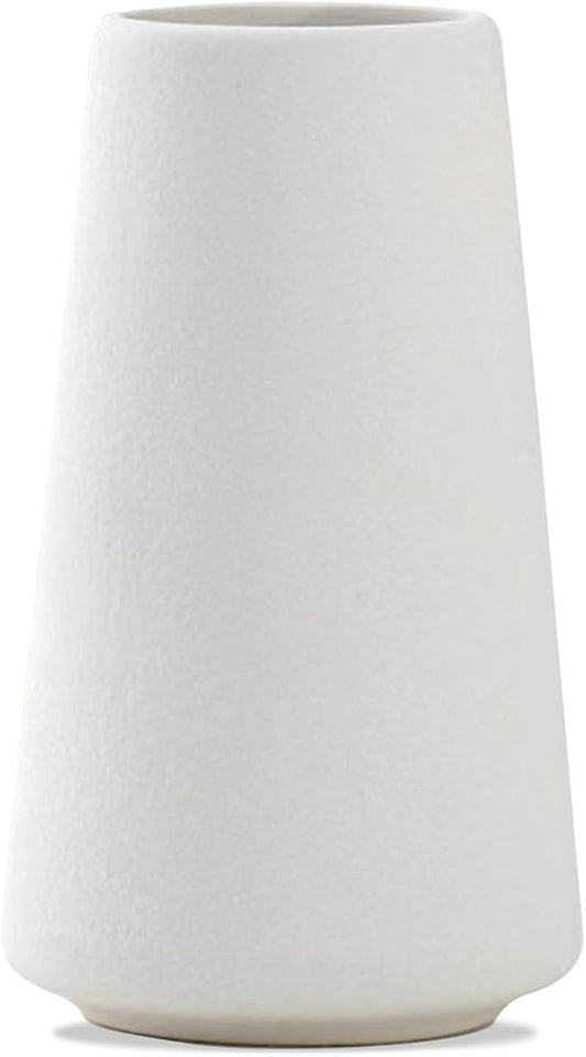 6'' White Ceramic Bud Vases Set of 1,Small Vases in Bulk for Flowers,Modern for Floral and Pampas Grass,Mini Vases for Centerpieces,Boho for Wedding,Party,Table Home Decor