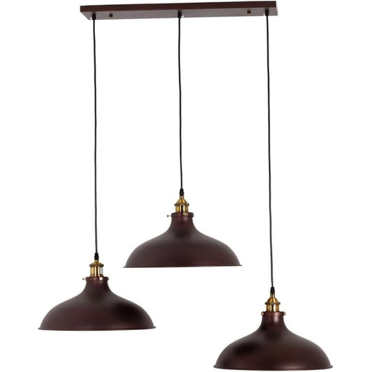 Chloe Lighting Industrial 3-Light Pendant, 14in Wide, Oil Rubbed Bronze Finish