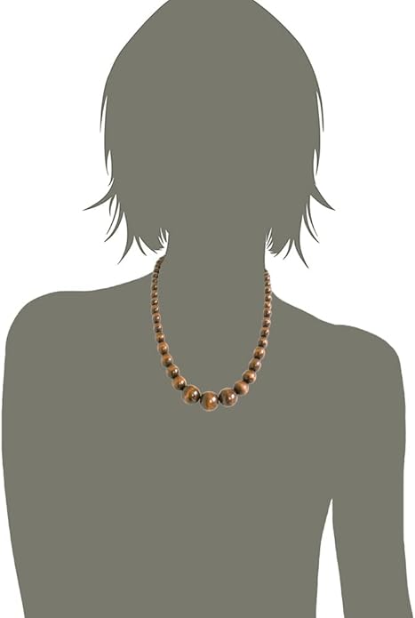 Xianli Wang Natural Wood Beads Necklace for Men Women Wooden Chain Unisex Chunky Bead Necklaces