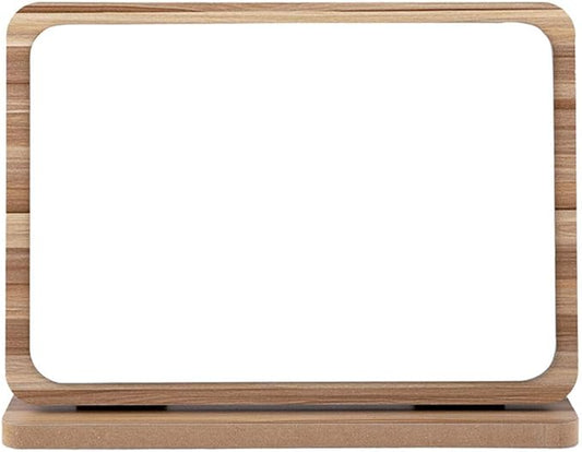 Aestivate Rectangle Compact Table Mirror Standing Wood Framed Mirror Desktop Mirror 90 Degree Rotating Mirror for Makeup Cosmetic (Vertical Rectangle)