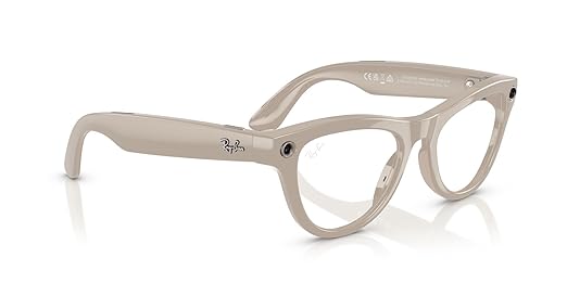 Ray-Ban Meta (Gen 1), Skyler, Shiny Chalky Grey | Smart AI Glasses for Men, Women - 12 MP Camera, Open-Ear Speakers, Video Recording, Bluetooth - Transitions® Sapphire Lenses — Wearable Technology