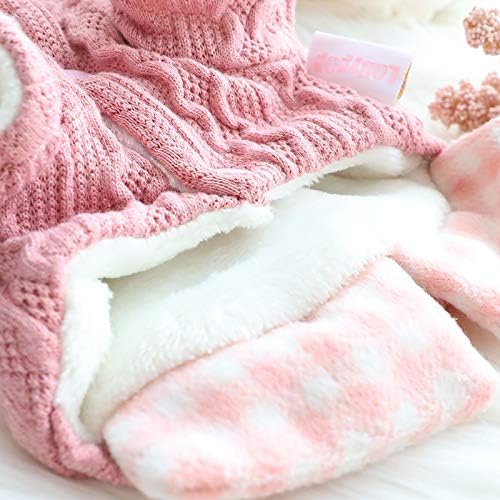 Dog Princess Sweater for Small Dogs Thick Shirt Plaid Clothes Costume Pet Girl Cute Coat Outfits Fall Costumes Winter Dog Sweaters (M,Blue)