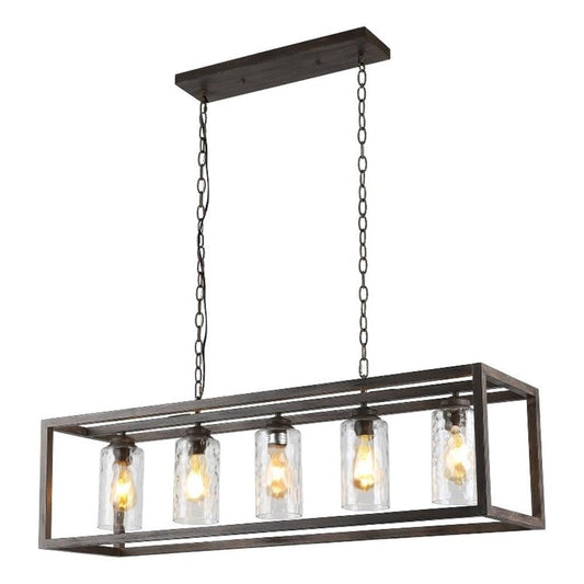 Chloe Lighting Farmhouse 4 Light Semi-Flush Fixture 24in Wide Glass Multicolor Model CH6H804AW42-DP5