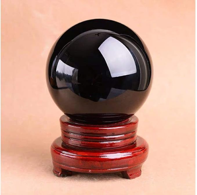 Natural Black Obsidian Healing Crystal Gemstone Sphere Ball for Reiki Balancing Meditation Energy Home and Office Decoration 70mm 500grams (7cm, Obisdian)