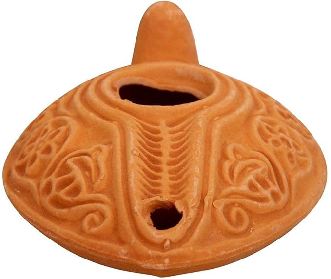 Biblical Herodian Clay Oil Lamp with Bethlehem Olive Oil - Authentic Holy Land Replica with Gift Bag & Certificate of Authenticity - Handmade Christian & Judaica Faith Gift