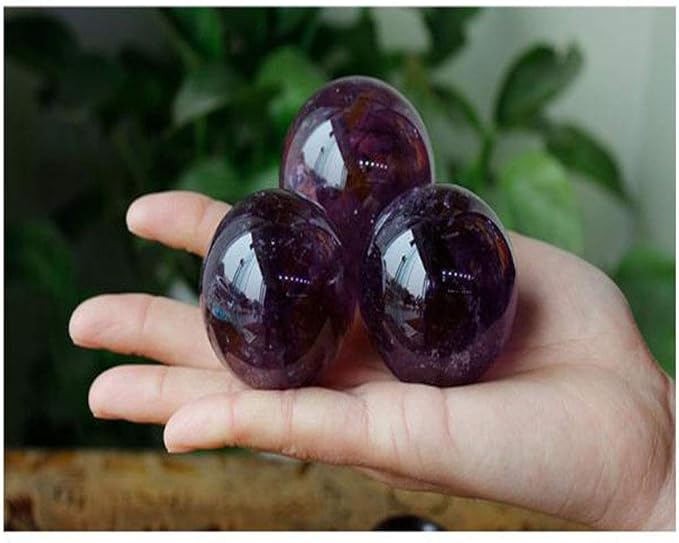 Natural Amethyst Healing Crystal Gemstone Sphere Ball for Reiki Balancing Meditation Energy Home and Office Decoration 50mm 200grams (5cm, Amethyst)