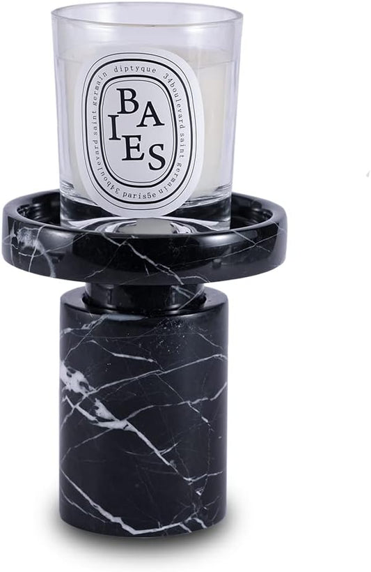 Candle Holder Real Luxurious Natural Marble Candlestick Holder for Wedding Dinning Party, Candle Stand for Scented Candle, Candlestick, Taper Candle Pillar Candle, Tealight Candles (B Style)