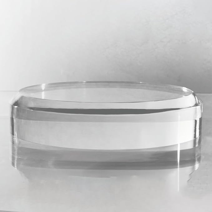 CiaoHER 2in Thickness Acrylic Disc Display Block Clear Polished Round Pedestal Stand Riser (11'' x 2'')