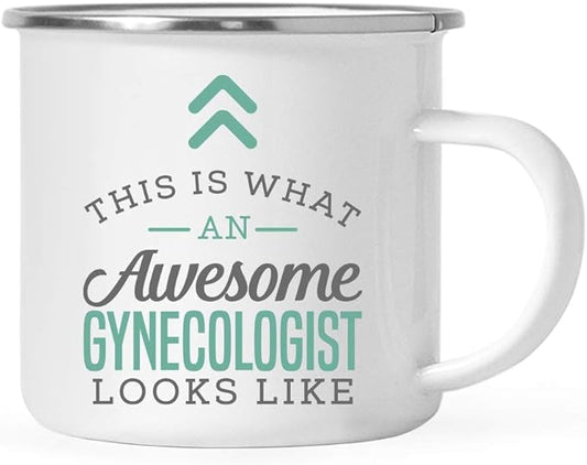 Andaz Press 11oz. Stainless Steel Campfire Coffee Mug Gift, This is What an Awesome Gynecologist Looks Like, 1-Pack, Birthday Gift Ideas Coworker Him Her, Includes Gift Box