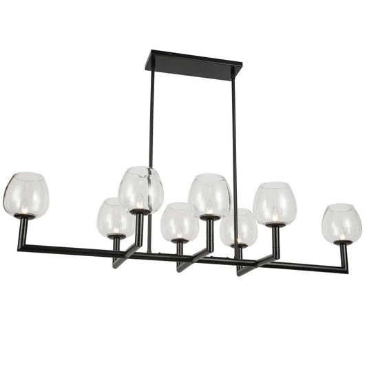 Dainolite 8 Light Chandelier, Matte Black, Metal, Model NOR-478HC-MB-CLR