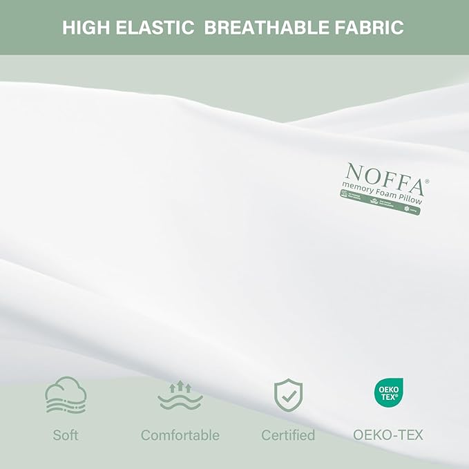 Cooling Memory Foam Pillow, Bed Pillows, Neck Pillow for Sleeping, Memory Foam Pillows for Sleeping Side, Back & Stomach Sleepers, Breathable & Removable Cover, Extra Soft
