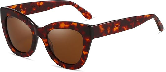 ZENOTTIC Retro Polarized Sunglasses Women - Oversized Cat Eye Trendy Glasses UV Protection - for Beach,Hiking,Party ZS6243