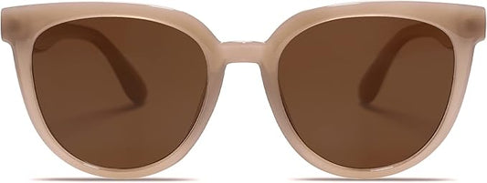 SOJOS Trendy Cat Eye Round Polarized Sunglasses for Women Fashion UV Protection Sunnies Sunglasses SJ2175