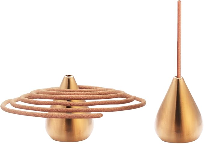 Brass Incense Holder 3 Styles, Incense Cone Burner, Coil Incense Holder, Incense Stick Holder (6 Pieces)